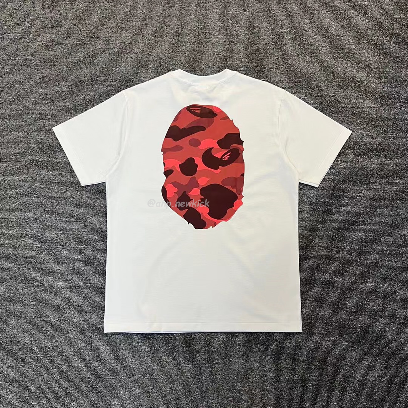 Bape Color Camo Big Ape Head Tee White Black White Green (5) - newkick.vip